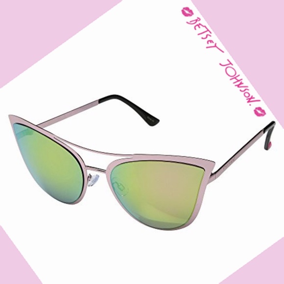 Betsey Johnson Accessories - Betsey Johnson Cat Eye Metalic pink Sunglasses